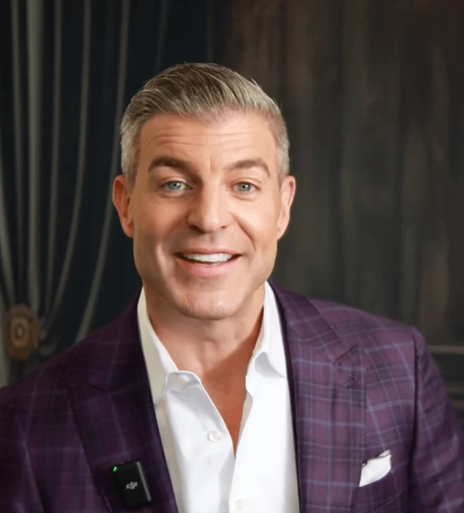 Jeff Schroeder in Balani Custom Purple Plaid Suit